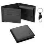 Men's Fashion Style Store Black-2 Genuine Leather Wallet Men Classic Black Soft Purse Coin Pocket Credit Card Holder