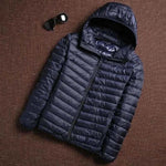 Men's Fashion Style Store Navy blue / M puffer jacket with hood | Men puffer jacket with hood | puffer jacket