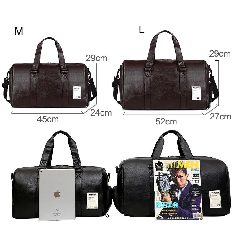 PU LEATHER GYM BAG -  Men's Fashion Style Store