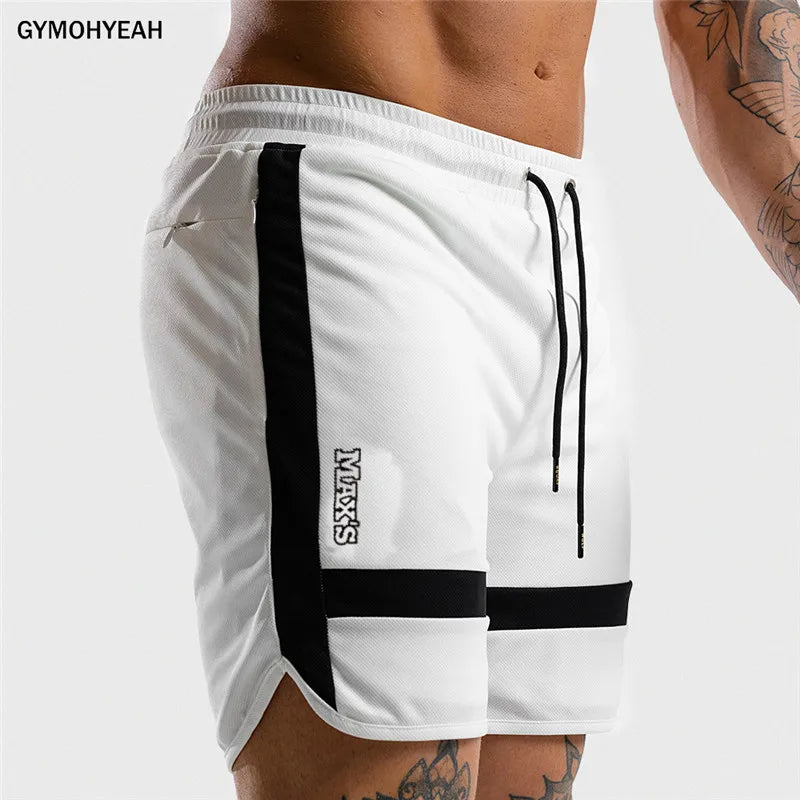 WHITE FITNESS SHORTS -  Men's Fashion Style Store