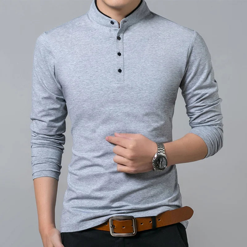 LONG SLEEVE V-NECK T-SHIRT -  Men's Fashion Style Store