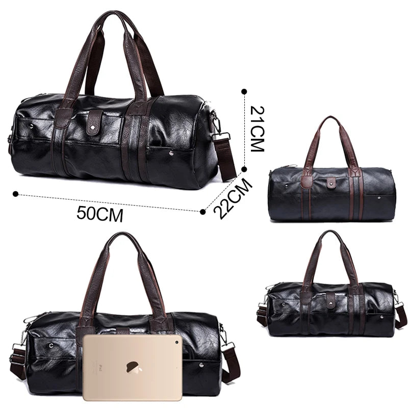 LARGE CAPACITY LEATHER GYM BAG -  Men's Fashion Style Store