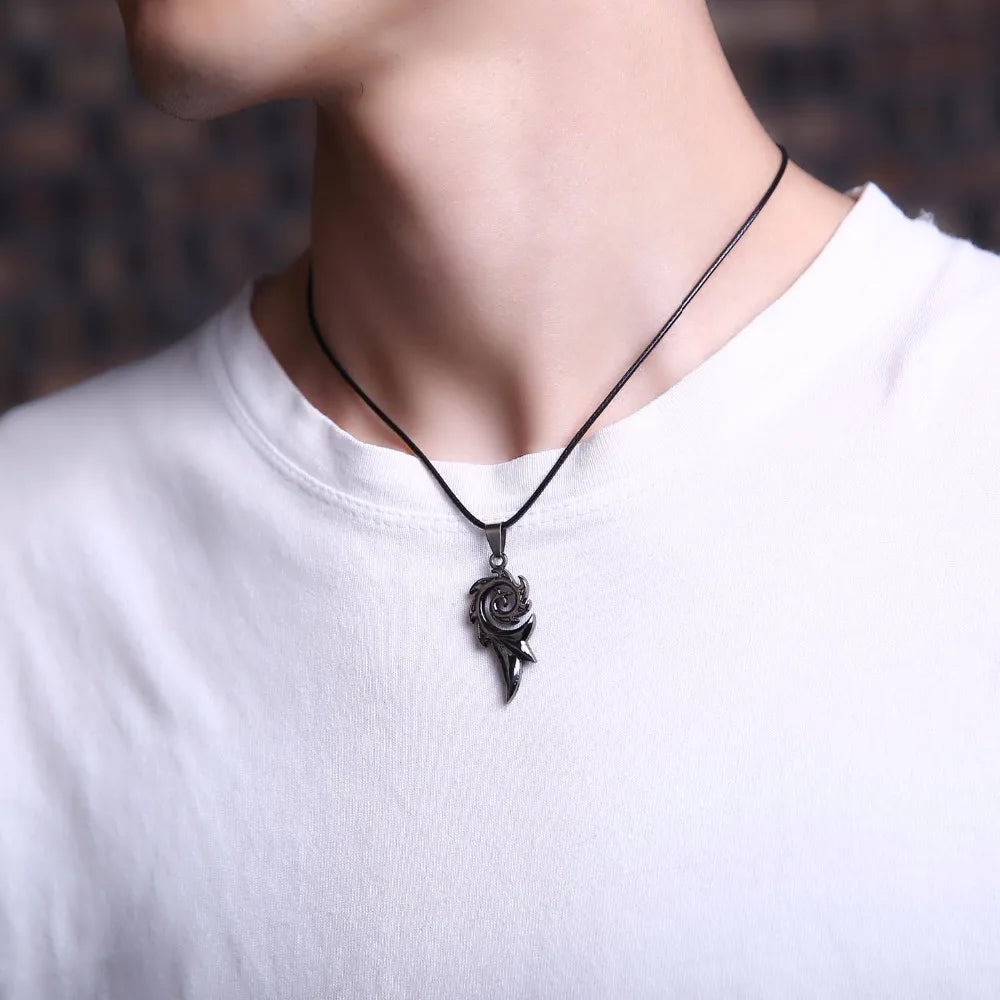 DRAGON FLAME PENDANT NECKLACE -  Men's Fashion Style Store