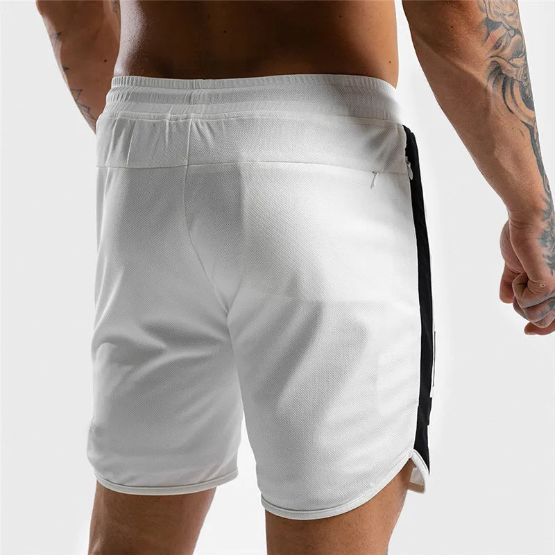 WHITE FITNESS SHORTS -  Men's Fashion Style Store