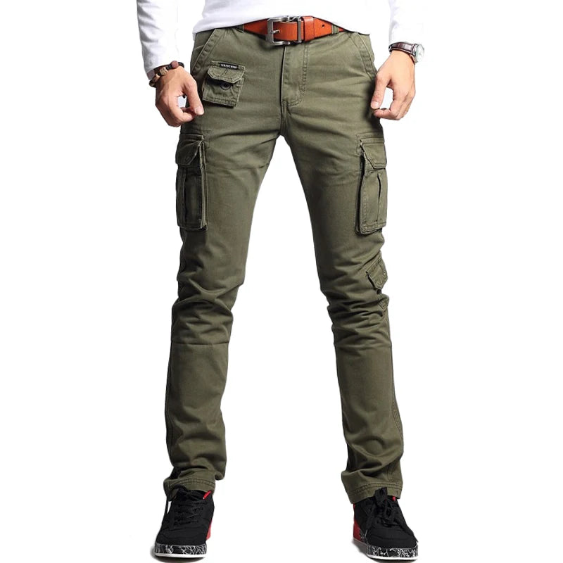 SLIM FIT MILITARY CARGO PANTS -  Men's Fashion Style Store