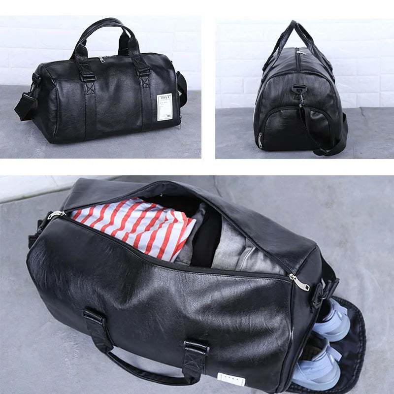 PU LEATHER GYM BAG -  Men's Fashion Style Store