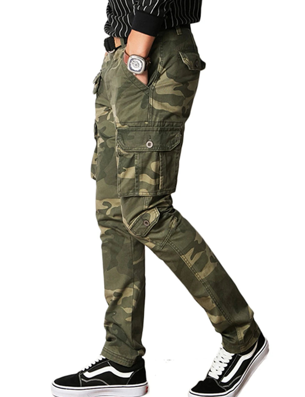 SLIM FIT MILITARY CARGO PANTS -  Men's Fashion Style Store