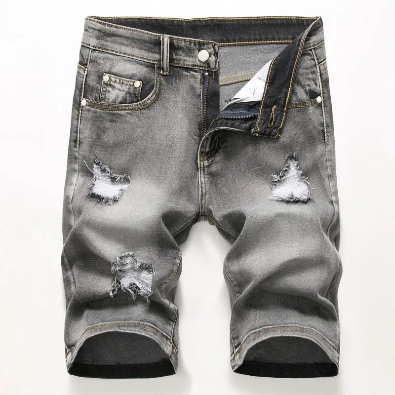 SUMMER RIPPED DENIM SHORTS -  Men's Fashion Style Store