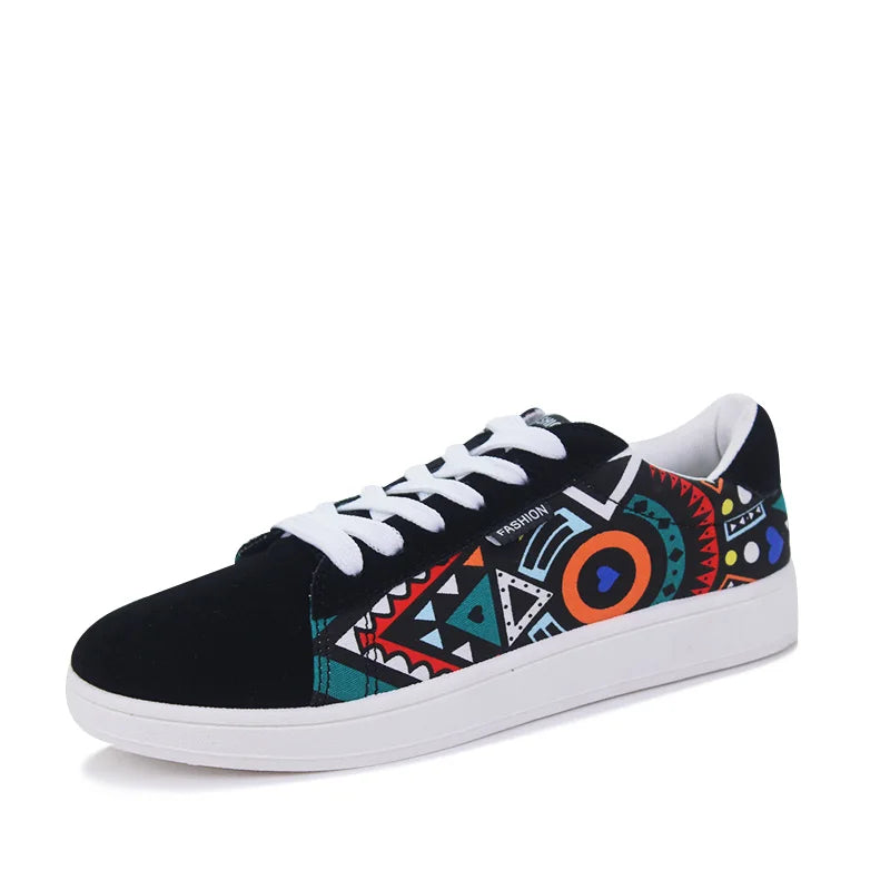 GRAFFITI LACE-UP SNEAKERS -  Men's Fashion Style Store