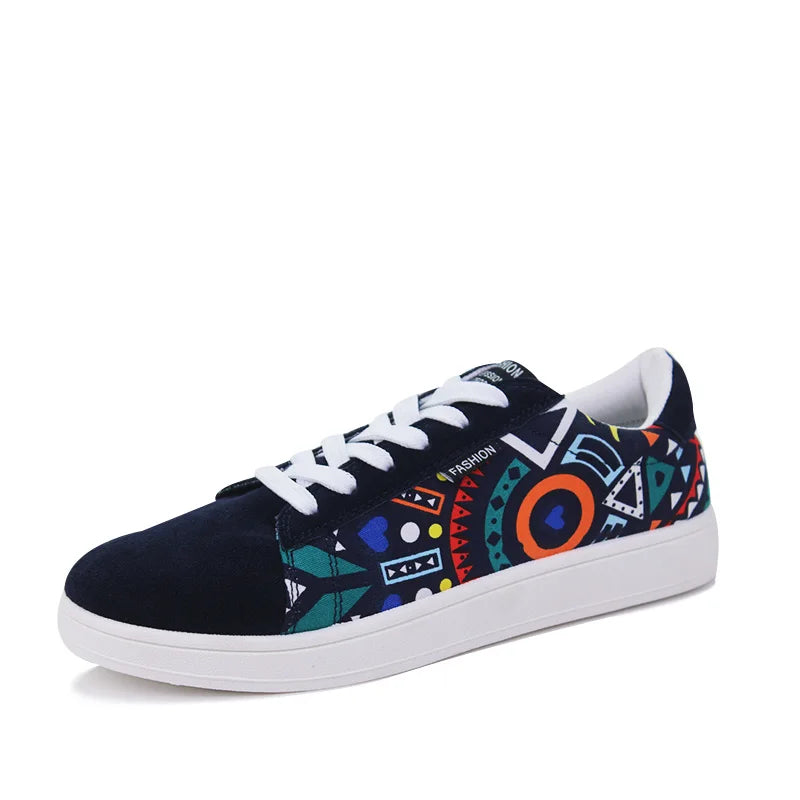 GRAFFITI LACE-UP SNEAKERS -  Men's Fashion Style Store