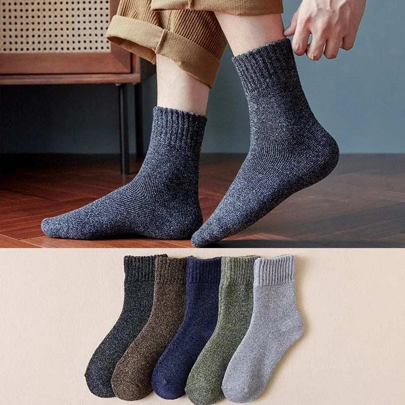 Men Thick Thermal Wool Socks Man Winter Warm Merino Wool Rabbit Solid High Quality Socks Male Cotton Casual Super Thicker Sock