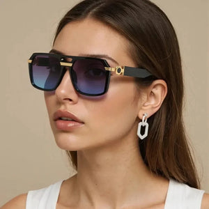  Men's Fashion Style Store 2025 Sunglasses for Women Fashionable Square Frame Glasses with Golden Decorative Legs and Exquisite Design for Women Glasses