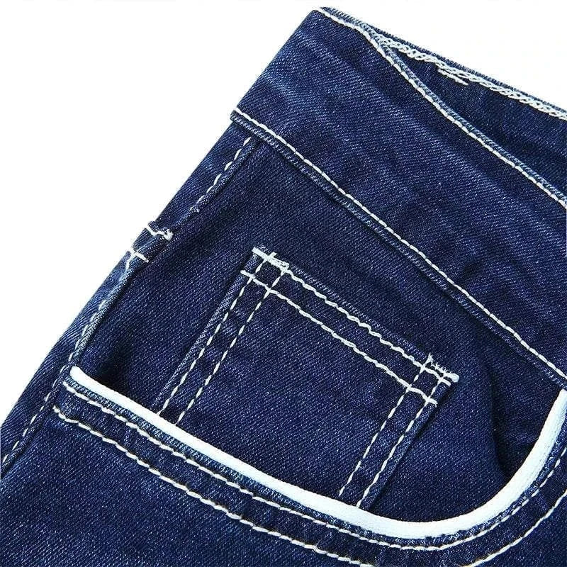  Men's Fashion Style Store Men Jeans Solid Pockets Stretch Denim