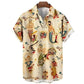  Men's Fashion Style Store Tribal Pattern Men's Shirt Tops Lapel Long Sleeve Closure Men's Casual Shirts Men's Daily Vacation Streetwear