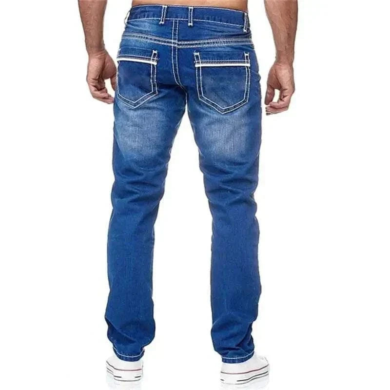  Men's Fashion Style Store Men Jeans Solid Pockets Stretch Denim