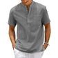  Men's Fashion Style Store GRAY / US 3XL 100-110KG Cotton Linen Shirt Men