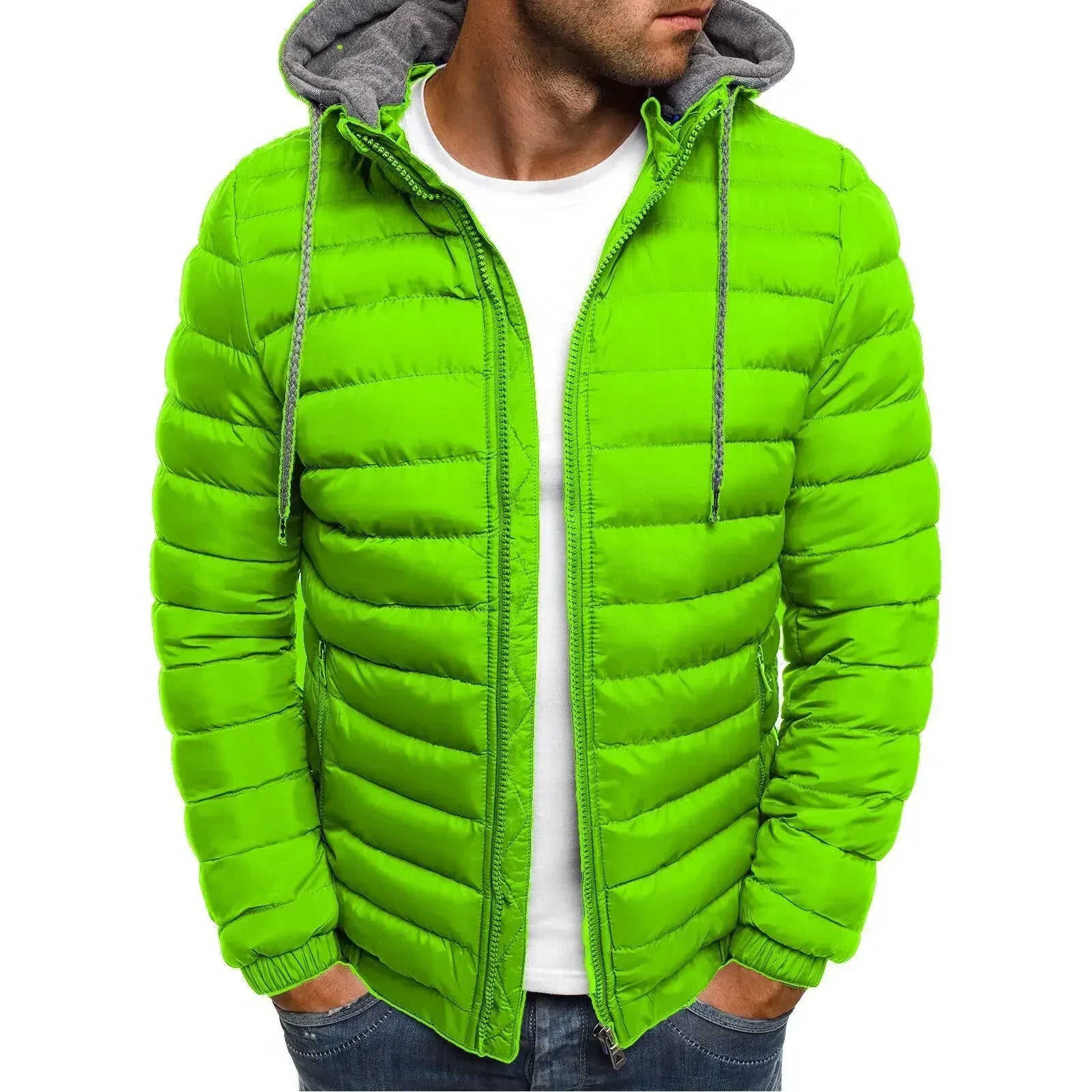 New Autumn Winter Men's Parkas Solid Hooded Cotton Coat Jacket Casual Warm Clothes Mens Overcoat Streetwear Puffer Jacket Male