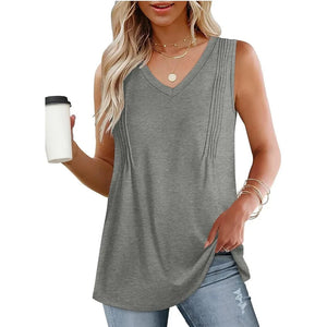  Men's Fashion Style Store GRAY / S Summer Pleated Tank Tops