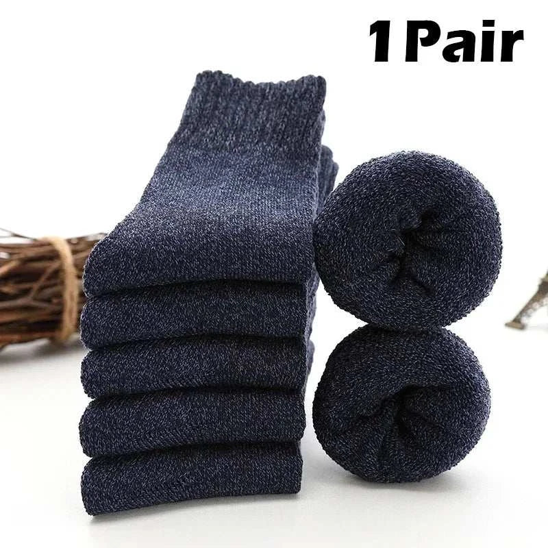 Men Thick Thermal Wool Socks Man Winter Warm Merino Wool Rabbit Solid High Quality Socks Male Cotton Casual Super Thicker Sock