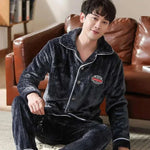 Men's Fashion Style Store CK206 / 2XL(75-87.5KG) Pajamas Sets for Men Winter Thick Warm