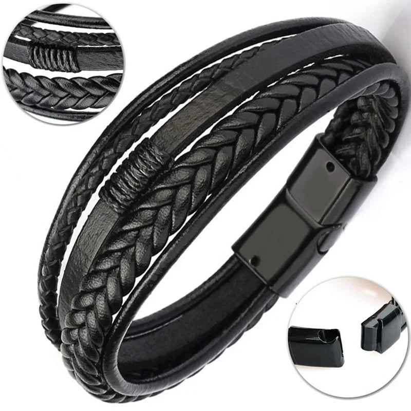 GENUINE LEATHER BRACELET -  Men's Fashion Style Store