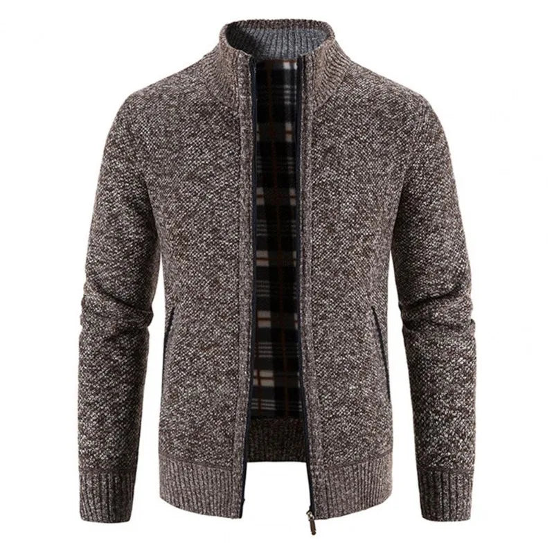 New Autumn Winter Knitted Sweater Men Fashion Slim Fit Cardigan Men Casual Sweaters Coats Solid Single Breasted Cardigan