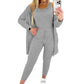  Men's Fashion Style Store Grey / XL New Autumn Winter Women's Elastic Pajamas Sports Set Crop Top+Long Pants+Coat Woman 3 Pieces Suit Soft Homewear Pyjamas S-3XL
