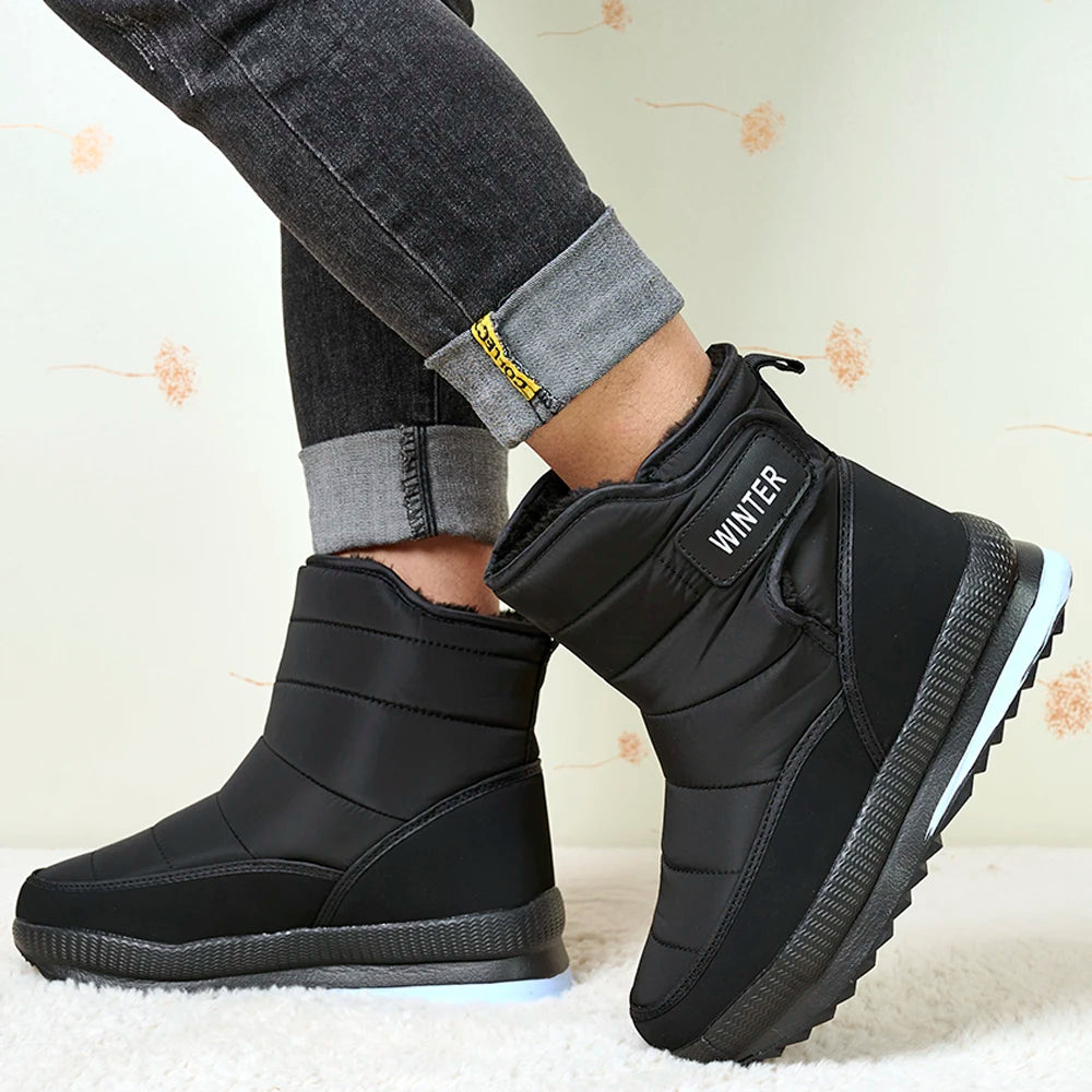 Winter Snow Boots Platform Men Ankel Boots Plus Size Casual Plush Men Shoes Antislip Warm Fur Men Boots Waterproof Shoes