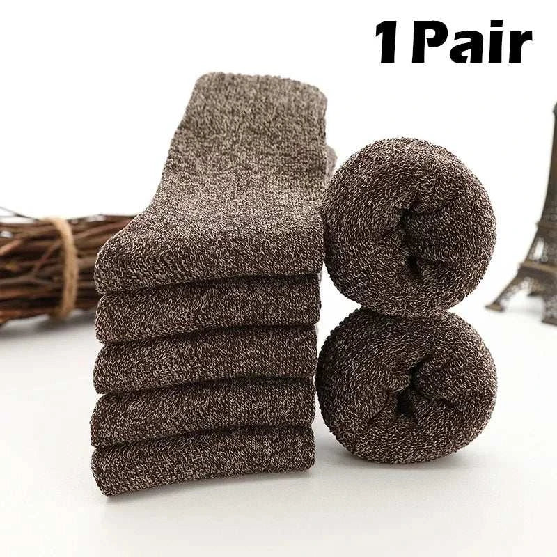 Men Thick Thermal Wool Socks Man Winter Warm Merino Wool Rabbit Solid High Quality Socks Male Cotton Casual Super Thicker Sock