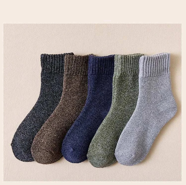 Men Thick Thermal Wool Socks Man Winter Warm Merino Wool Rabbit Solid High Quality Socks Male Cotton Casual Super Thicker Sock