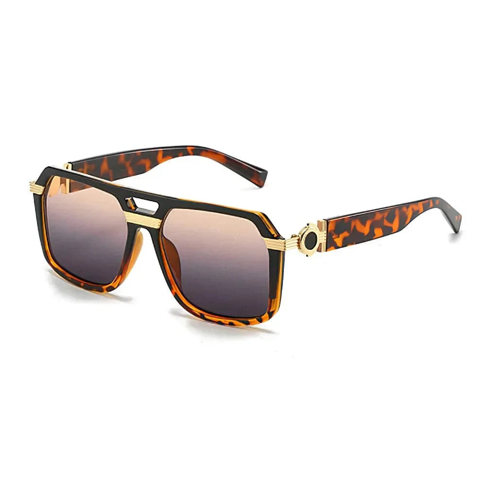  Men's Fashion Style Store leopard yellow 2025 Sunglasses for Women Fashionable Square Frame Glasses with Golden Decorative Legs and Exquisite Design for Women Glasses