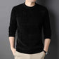  Men's Fashion Style Store Black / L Autumn Winter O Neck Loose Casual Sweater Male Thick Warm Add Plush Jumpers Hombre Solid Color All-match Bottoming Knitting Top