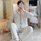 MensFashionStyleStore WHITE / 85KG-95KG COMFY COTTON PAJAMA SET
