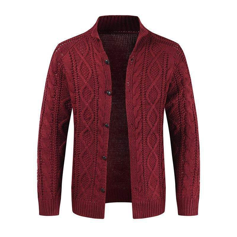 winter knitted cardigans, designed Loose Men Jacquard Knitted Cardigan