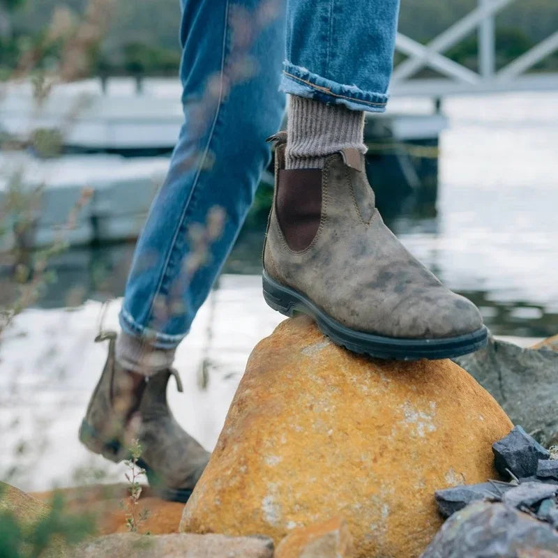 RETRO SLIP ON LEATHER BOOTS -  Men's Fashion Style Store