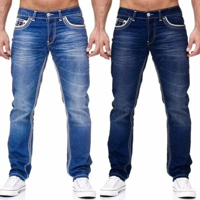  Men's Fashion Style Store Men Jeans Solid Pockets Stretch Denim