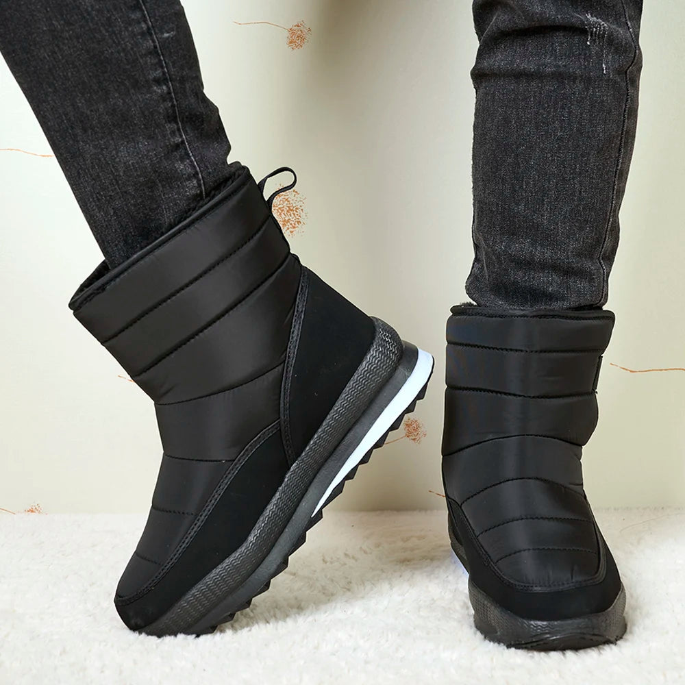 Winter Snow Boots Platform Men Ankel Boots Plus Size Casual Plush Men Shoes Antislip Warm Fur Men Boots Waterproof Shoes