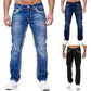  Men's Fashion Style Store Men Jeans Solid Pockets Stretch Denim