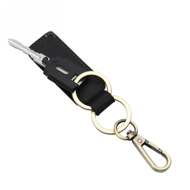 BROWN LEATHER KEYCHAIN