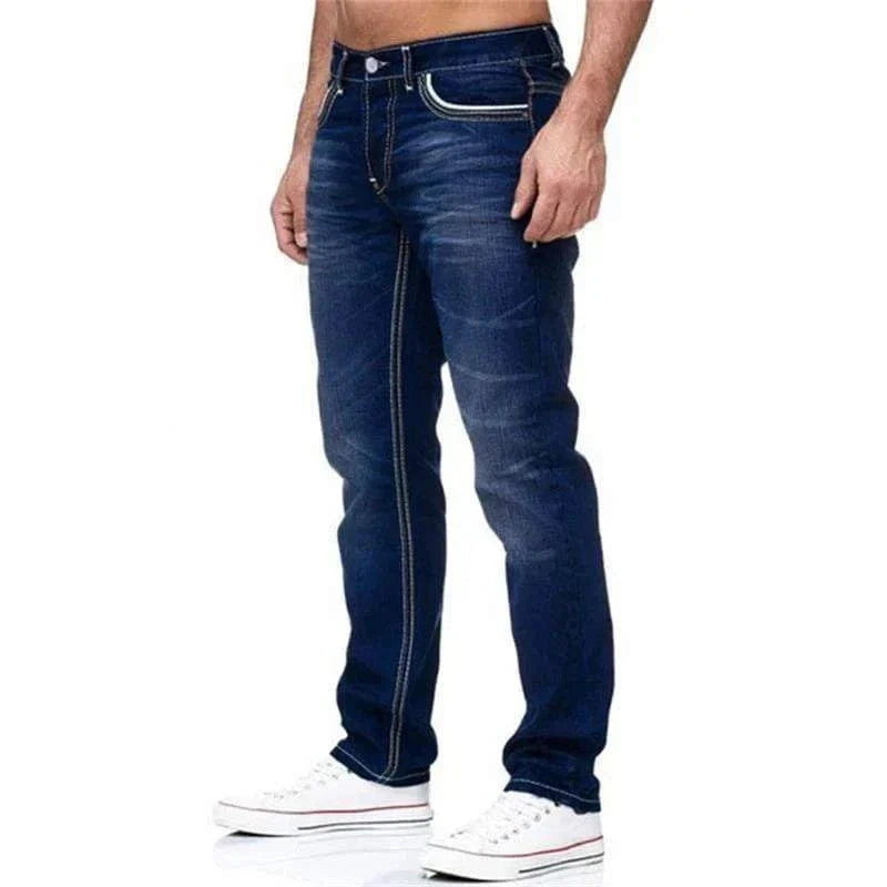  Men's Fashion Style Store Men Jeans Solid Pockets Stretch Denim