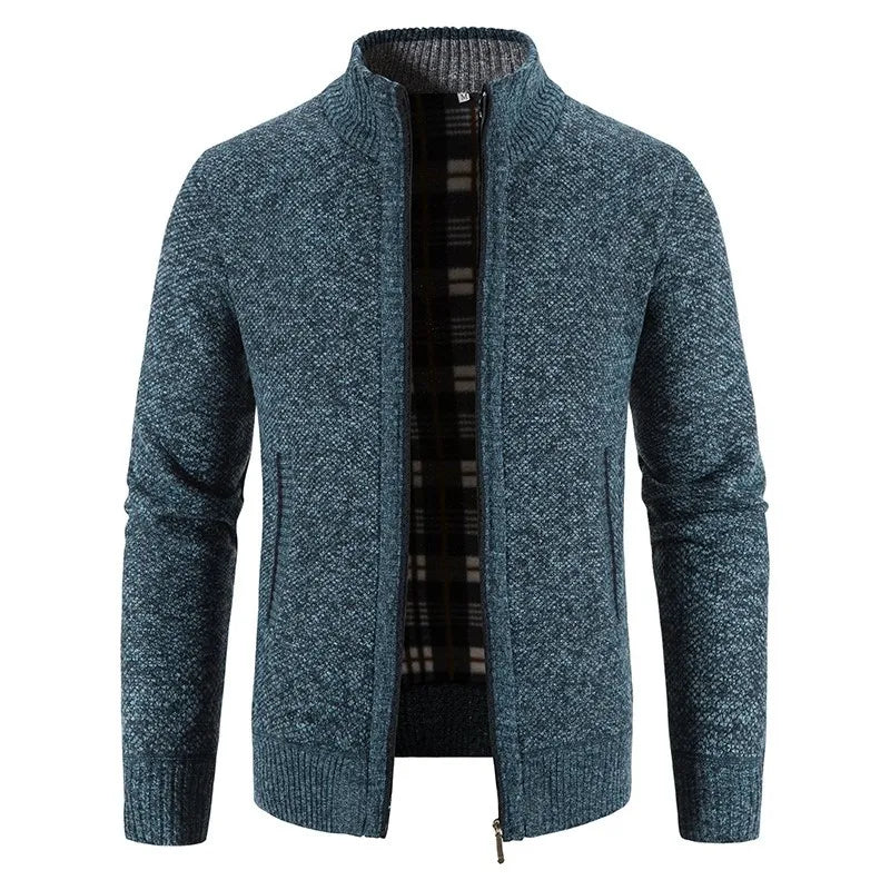 New Autumn Winter Knitted Sweater Men Fashion Slim Fit Cardigan Men Casual Sweaters Coats Solid Single Breasted Cardigan