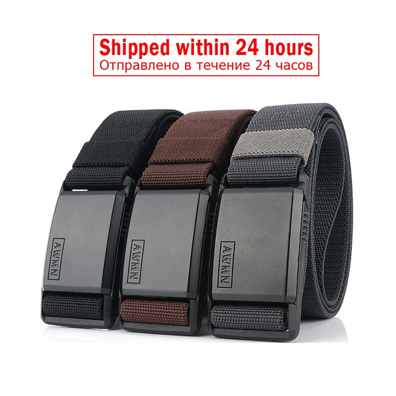 NYLON BELT METAL MAGNETIC BUCKLE -  Men's Fashion Style Store