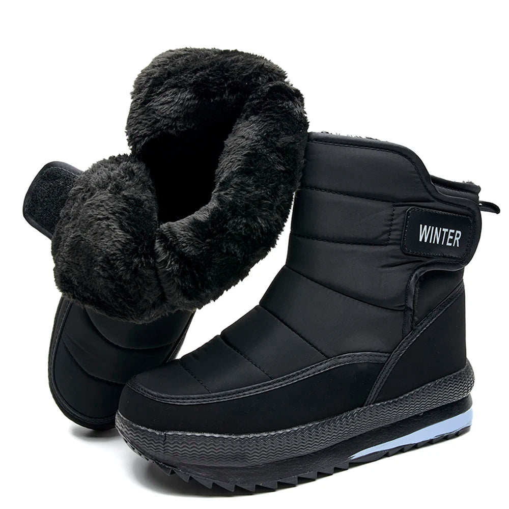 Winter Snow Boots Platform Men Ankel Boots Plus Size Casual Plush Men Shoes Antislip Warm Fur Men Boots Waterproof Shoes