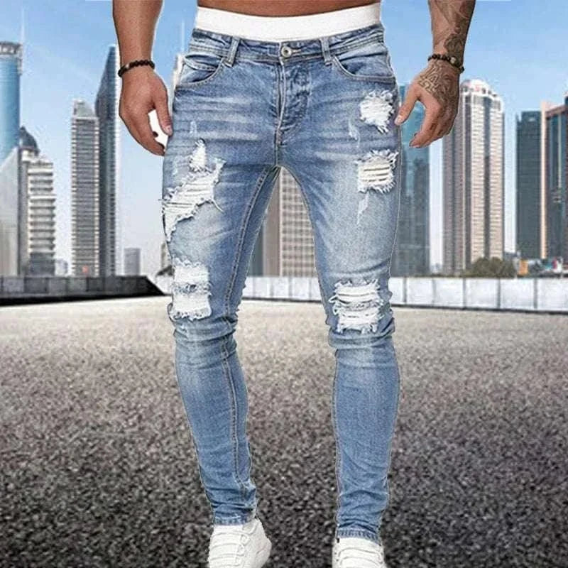  Men's Fashion Style Store 8846-Light blue / XXL / CHINA Men Jeans