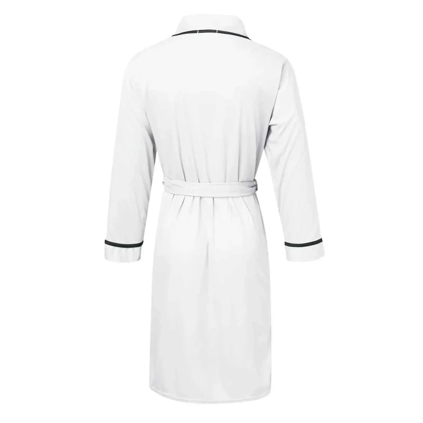 Mens Cotton Bathrobe Spring And Summer Solid Color Lace-Up Men's Pajamas Home Wear Long Sleeve Male Bathrobe Dressing Night Gown