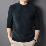  Men's Fashion Style Store Green / 2XL Autumn Winter O Neck Loose Casual Sweater Male Thick Warm Add Plush Jumpers Hombre Solid Color All-match Bottoming Knitting Top
