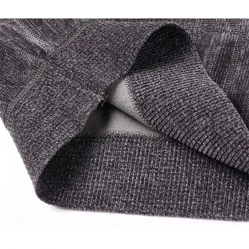  Men's Fashion Style Store Autumn Winter O Neck Loose Casual Sweater Male Thick Warm Add Plush Jumpers Hombre Solid Color All-match Bottoming Knitting Top