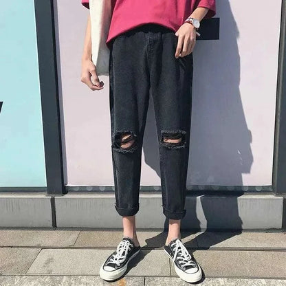 MensFashionStyleStore Black Ripped Jeans Big And Tall