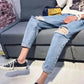 MensFashionStyleStore blue / L 45-52kg / CHINA Black Ripped Jeans Big And Tall