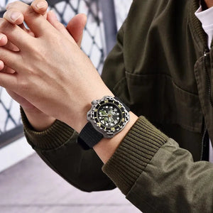 MensFashionStyleStore CAMOUFLAGE HOLLOW DIAL MECHANICAL WATCH